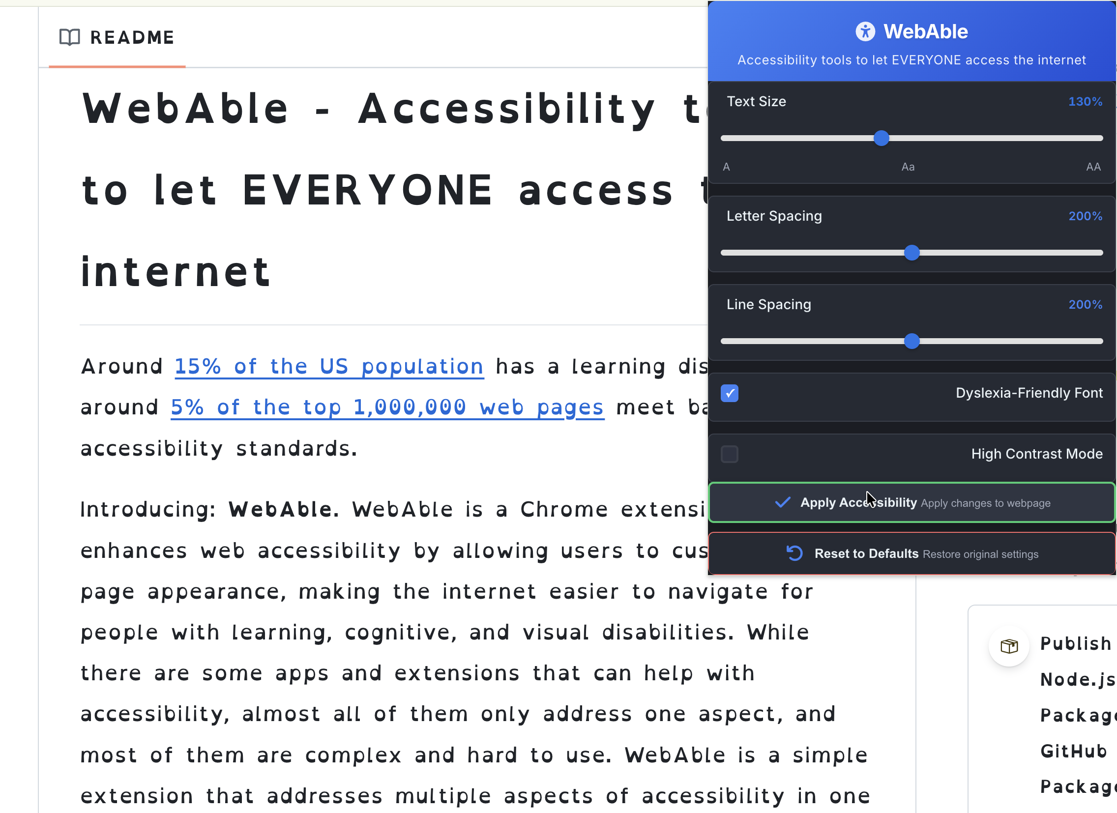 WebAble extension after DOM manipulation